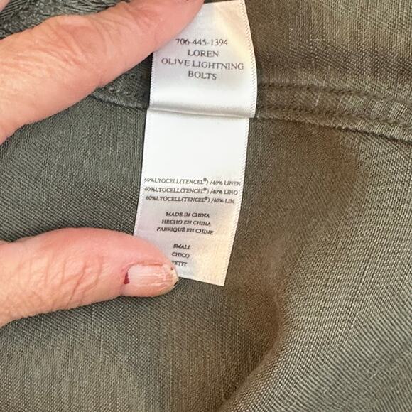 Loren Olive Lightning Bolt Shirt | Military Patch Embroidered Size S - Picture 8 of 8